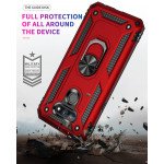 Wholesale LG Harmony 4 / Premier Pro Plus / K41 Tech Armor Ring Grip Case with Metal Plate (Red)